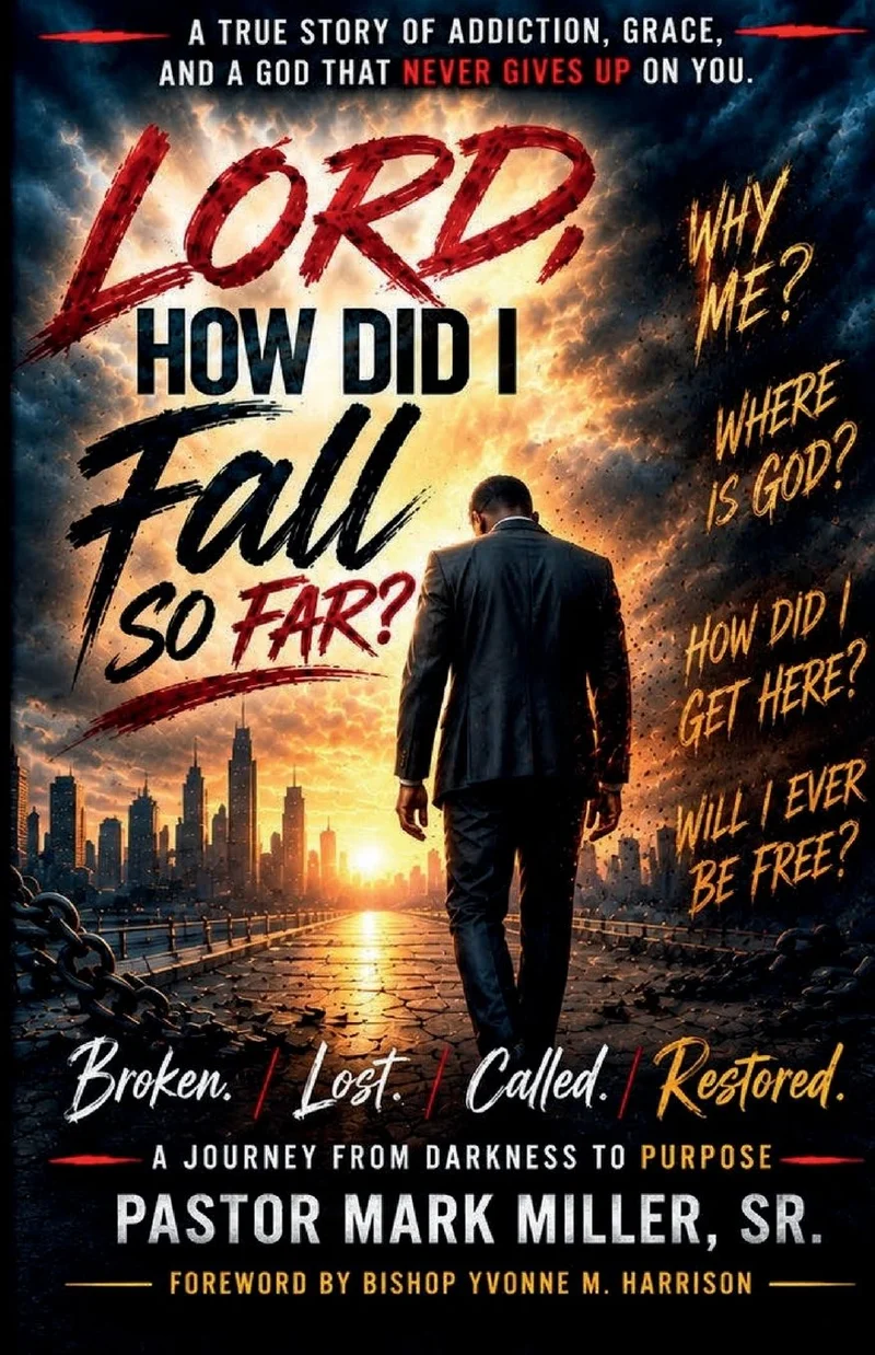 Cover of Lord, How Did I Fall So Far? A man walks a broken path toward the light.